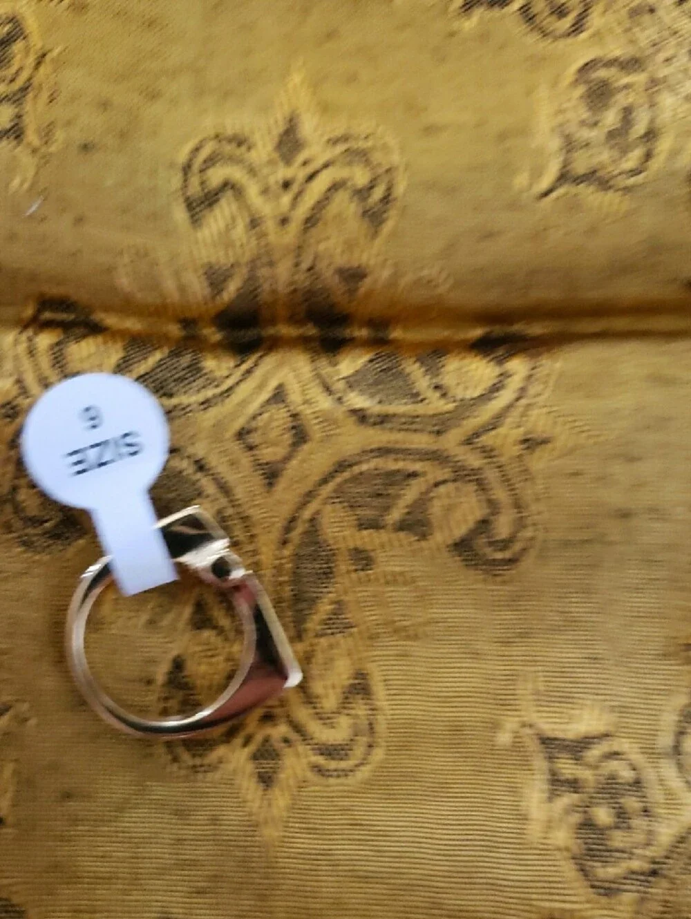 Gold-Tone Modern Cross Ring - Size 6